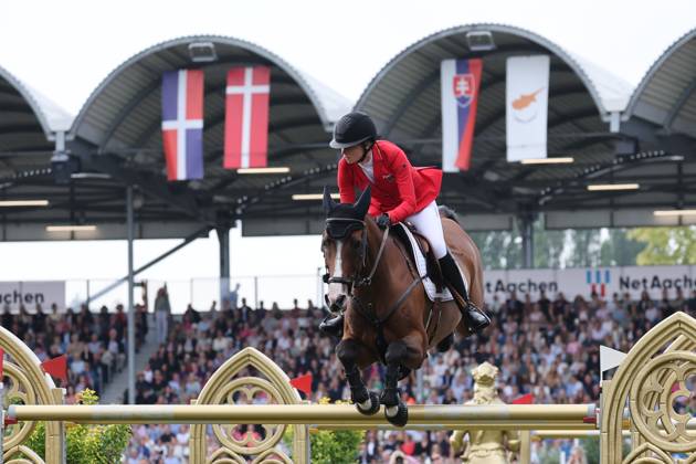 Sophie Hinners (GER, Deutschland) mit Pferd Iron Dames Singclair, FEI Jumping World Championship, WM, Weltmeisterschaft Third Competition Individual Final LONGINES-Prize, Longines-Preis, Parcourbesichtigung, Springen, Jumping, AACHEN - FEI World Championships 2026, Finale Weltfest des Pferdesports, Reitsport Weltmeisterschaft 2026, Aachen 2026, Welcome Home 2026, Aachener Soers, 11. bis 23. August 2026, Reitsport, 23.08.2026, Aachen Aachener Soers Deutschland