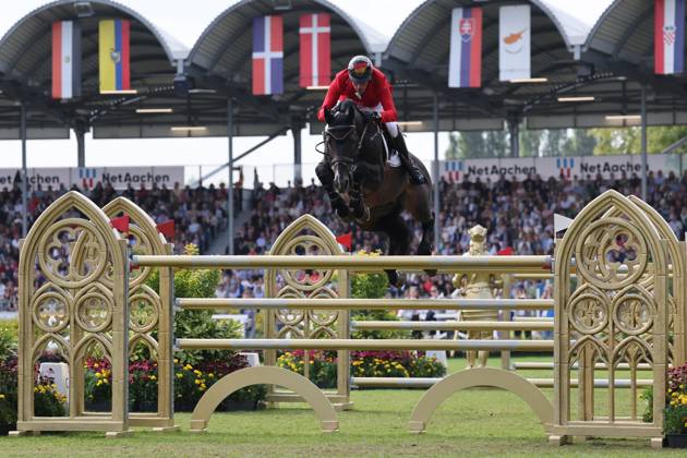 Daniel Deusser (GER, Deutschland) mit Pferd Otello de Guldenboom, FEI Jumping World Championship, WM, Weltmeisterschaft Third Competition Individual Final LONGINES-Prize, Longines-Preis, Parcourbesichtigung, Springen, Jumping, AACHEN - FEI World Championships 2026, Finale Weltfest des Pferdesports, Reitsport Weltmeisterschaft 2026, Aachen 2026, Welcome Home 2026, Aachener Soers, 11. bis 23. August 2026, Reitsport, 23.08.2026, Aachen Aachener Soers Deutschland