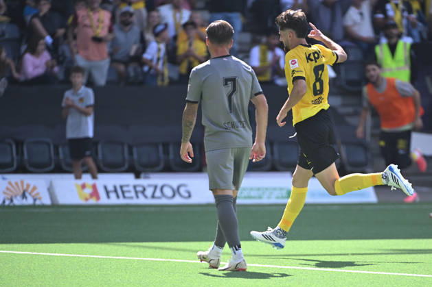 BERN, SWITZERLAND - AUGUST 23: Armin Gigovic of Young Boys celebrates his goal to make it 4:2 during the Swiss Super League match between BSC Young Boys and FC Vaduz at Stadion Wankdorf on August 23, 2026 in Bern, Switzerland. Bern Stadion Wankdorf Bern Switzerland Copyright: xJustPictures.ch ManuelxWinterbergerx jp-en-EuSpIm-MWI_2382