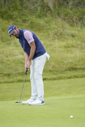 BALMEDIE, SCOTLAND - AUG 23: Scott Jamieson (SCO) putts on the fourteenth green during Round 4 at the 2026 Nexo Championship at the Trump International Golf Links, Balmedie on August 23, 2026 in Aberdeenshire, Scotland The 2026 Nexo Championship