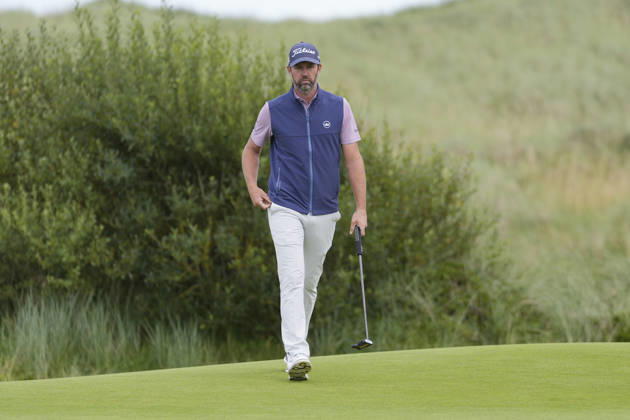BALMEDIE, SCOTLAND - AUG 23: Scott Jamieson (SCO) walks onto the eighteenth green during Round 4 at the 2026 Nexo Championship at the Trump International Golf Links, Balmedie on August 23, 2026 in Aberdeenshire, Scotland The 2026 Nexo Championship