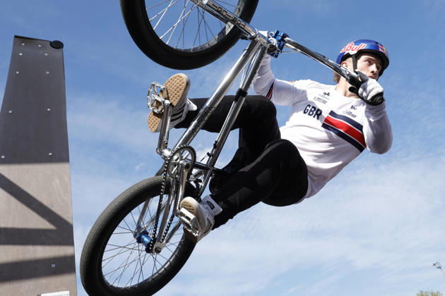 23.08.2026 Finale Männer bei der UEC BMX Freestyle Park Europameisterschaft in Darmstadt Ausrichter VC Darmstadt hier Kieran Reilly (GBR) Darmstadt Hessen Deutschland