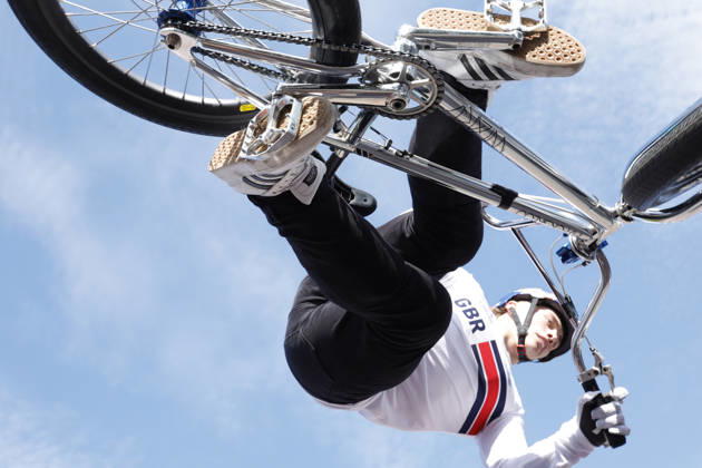 23.08.2026 Finale Männer bei der UEC BMX Freestyle Park Europameisterschaft in Darmstadt Ausrichter VC Darmstadt hier Kieran Reilly (GBR) Darmstadt Hessen Deutschland