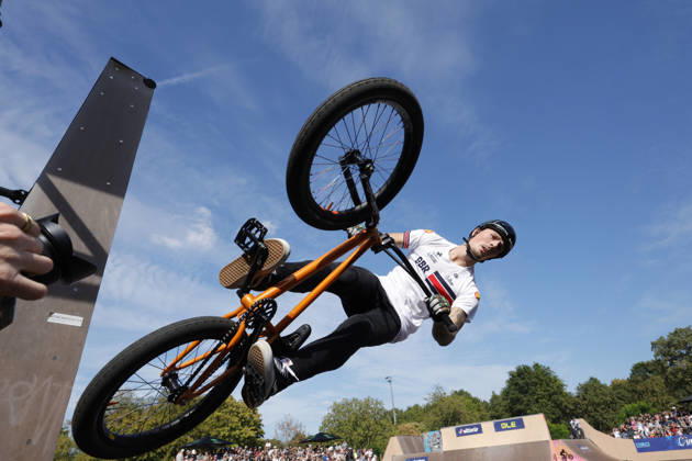23.08.2026 Finale Männer bei der UEC BMX Freestyle Park Europameisterschaft in Darmstadt Ausrichter VC Darmstadt hier Dylan Hessey (GBR) Darmstadt Hessen Deutschland