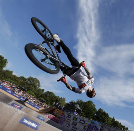 23.08.2026 Finale Männer bei der UEC BMX Freestyle Park Europameisterschaft in Darmstadt Ausrichter VC Darmstadt hier Europameister Jordan Clark (GBR) Darmstadt Hessen Deutschland