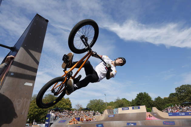 23.08.2026 Finale Männer bei der UEC BMX Freestyle Park Europameisterschaft in Darmstadt Ausrichter VC Darmstadt hier Dylan Hessey (GBR) Darmstadt Hessen Deutschland