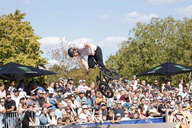 23.08.2026 Finale Männer bei der UEC BMX Freestyle Park Europameisterschaft in Darmstadt Ausrichter VC Darmstadt hier Philipp Muth Darmstadt Deutscher Meister Darmstadt Hessen Deutschland