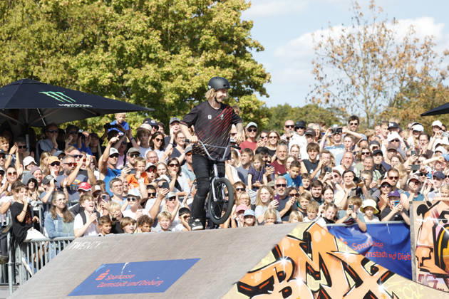 23.08.2026 Finale Männer bei der UEC BMX Freestyle Park Europameisterschaft in Darmstadt Ausrichter VC Darmstadt hier Dean Florian Darmstadt Hessen Deutschland