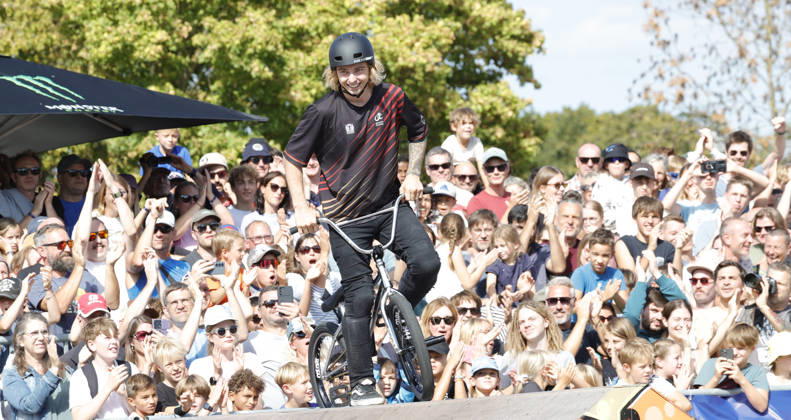 23.08.2026 Finale Männer bei der UEC BMX Freestyle Park Europameisterschaft in Darmstadt Ausrichter VC Darmstadt hier Dean Florian - bester Deutscher Teilnehmer mit Rang 7 Darmstadt Hessen Deutschland