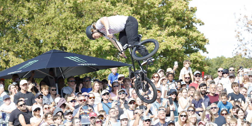 23.08.2026 Finale Männer bei der UEC BMX Freestyle Park Europameisterschaft in Darmstadt Ausrichter VC Darmstadt hier Philipp Muth Darmstadt Deutscher Meister Darmstadt Hessen Deutschland