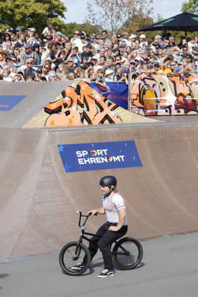 23.08.2026 Finale Männer bei der UEC BMX Freestyle Park Europameisterschaft in Darmstadt Ausrichter VC Darmstadt hier enttäuschter Philipp Muth Darmstadt Deutscher Meister Darmstadt Hessen Deutschland