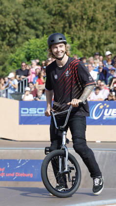 23.08.2026 Finale Männer bei der UEC BMX Freestyle Park Europameisterschaft in Darmstadt Ausrichter VC Darmstadt hier Dean Florian - bester Deutscher Teilnehmer mit Rang 7 Darmstadt Hessen Deutschland