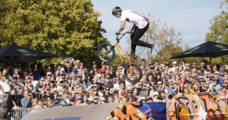 23.08.2026 Finale Männer bei der UEC BMX Freestyle Park Europameisterschaft in Darmstadt Ausrichter VC Darmstadt hier Dylan Hessey (GBR) Darmstadt Hessen Deutschland