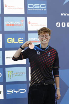 23.08.2026 Finale Frauen bei der UEC BMX Freestyle Park Europameisterschaft in Darmstadt Ausrichter VC Darmstadt hier Platz drei für Lillyana Seidler (GER) Darmstadt Hessen Deutschland
