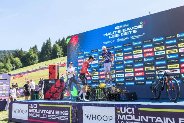 UCI coupe du monde Cross country moins de 23 ans hommes Compagnon Michel MAXPPP - Les Gets 23 08 2026 UCI coupe du monde Cross country moins de 23 ans hommes 1er Pedersen Hebi Gustav 2eme Kruger Benjamin Germany 3eme Schehl Paul Germany The 2026 UCI Mountain Bike World Series