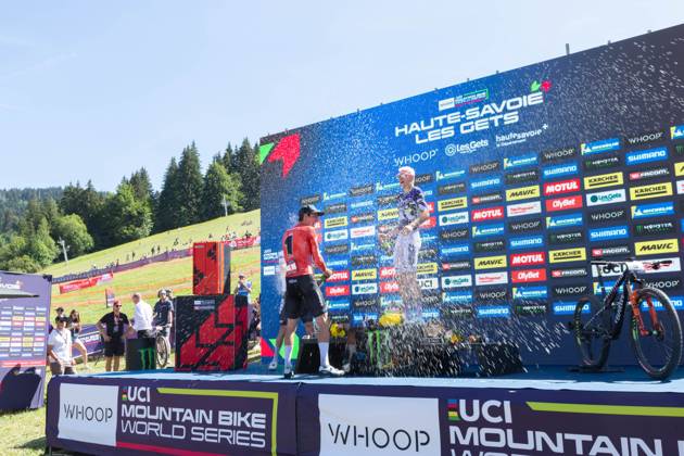 UCI coupe du monde Cross country moins de 23 ans hommes Compagnon Michel MAXPPP - Les Gets 23 08 2026 UCI coupe du monde Cross country moins de 23 ans hommes 1er Pedersen Hebi Gustav 2eme Kruger Benjamin Germany 3eme Schehl Paul Germany The 2026 UCI Mountain Bike World Series