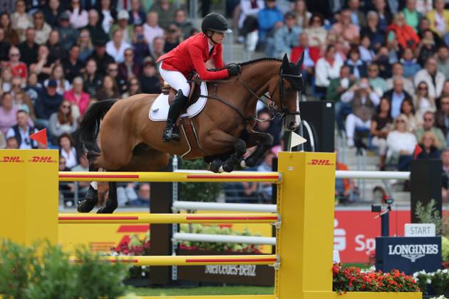 Sophie Hinners (GER, Deutschland) mit Pferd Iron Dames Singclair, Springen, FEI Jumping World Championship, WM, Weltmeisterschaft , FEI Jumping World Championship, Competition Individual Final, Longines-Prize, Longines-Preis, Finale Einzelwertung, Jumping , AACHEN - FEI World Championships 2026, Weltfest des Pferdesports, Reitsport Weltmeisterschaft 2026, Aachen 2026, Welcome Home 2026, Aachener Soers, 11. bis 23. August 2026, Reitsport, 23.08.2026, Aachen Aachener Soers Deutschland