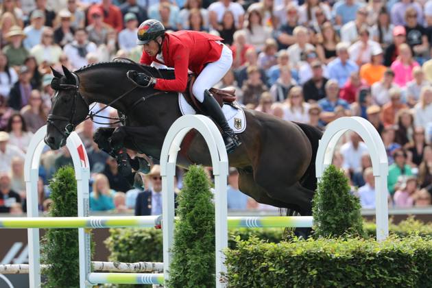 Daniel Deusser (GER, Deutschland) mit Pferd Otello de Guldenboom, Springen, FEI Jumping World Championship, WM, Weltmeisterschaft , FEI Jumping World Championship, Competition Individual Final, Longines-Prize, Longines-Preis, Finale Einzelwertung, Jumping , AACHEN - FEI World Championships 2026, Weltfest des Pferdesports, Reitsport Weltmeisterschaft 2026, Aachen 2026, Welcome Home 2026, Aachener Soers, 11. bis 23. August 2026, Reitsport, 23.08.2026, Aachen Aachener Soers Deutschland