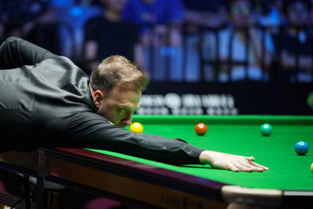 WUHAN, CHINA - AUGUST 24: Judd Trump of England plays a shot in the second round match against Yuan Sijun of China on day 2 of Wuhan Open 2026 at the Optics Valley Gymnasium of Huazhong University of Science and Technology on August 24, 2026 in Wuhan, Hubei Province of China.  Copyright: xTaixChengzhex 111661917795
