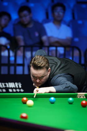 WUHAN, CHINA - AUGUST 25: Shaun Murphy of England plays a shot in the third round match against Pang Junxu of China on day 3 of Wuhan Open 2026 at the Optics Valley Gymnasium of Huazhong University of Science and Technology on August 25, 2026 in Wuhan, Hubei Province of China.  Copyright: xTaixChengzhex 111662030984