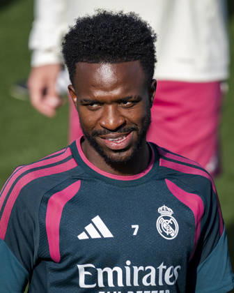 Real Madrid training session Vinicius Junior of Real Madrid CF is seen training with his teammates during the training session ahead of their LaLiga EA Sports football match against Real Sociedad at Ciudad Real Madrid on August 25, 2026 in Madrid, Spain. Madrid Ciudad Real Madrid Madrid Spain Copyright: xAlbertoxGardinx AGardin_20260825_Foot_Rea_Mad_Tra_0063