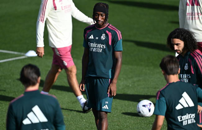 Real Madrid s training session MADRID, SPAIN - AUGUST 25: Yan Diomande of Real Madrid takes part in a training session at the club s Valdebebas training facilities ahead of their La Liga match against Real Sociedad, on August 25, 2026 in Madrid, Spain. Burak Akbulut Anadolu Madrid Spain. Editorial use only. Please get in touch for any other usage.  Copyright: x2026xAnadoluxBurakxAkbulutx