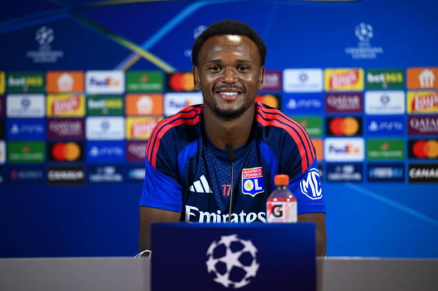 Ahead of Olympique Lyon-Fenerbahce match LYON, FRANCE - AUGUST 25: Olympique Lyon player Lois Openda speaks during a press conference, PK, Pressekonferenz at Olympique Lyon s training facilities in Lyon, France, on August 25, 2026, ahead of the UEFA Champions League play-off second-leg match against Fenerbahce. Olympique Lyon will host Fenerbahce tomorrow following a 1-1 draw in the first leg. Arif Hudaverdi Yaman Anadolu Lyon France. Editorial use only. Please get in touch for any other usage.  Copyright: x2026xAnadoluxArifxHudaverdixYamanx