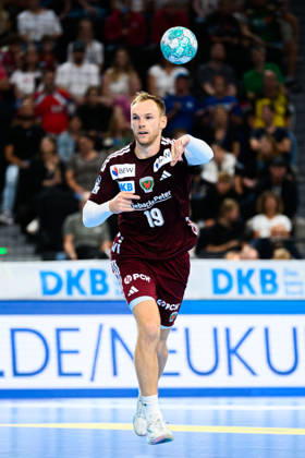 Muenchen: HBL Super Cup 2026 - SC Magdeburg - Fuechse Berlin Mathias Gidsel (Berlin) Muenchen SAP Garden Bayern Deutschland