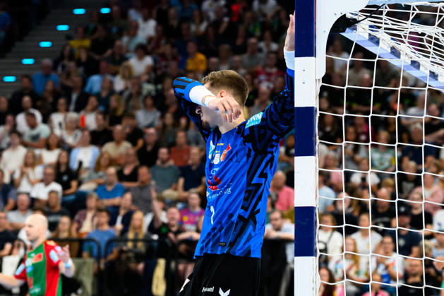 Muenchen: HBL Super Cup 2026 - SC Magdeburg - Fuechse Berlin Torhueter Dominik Kuzmanovic (SC Magdeburg) Muenchen SAP Garden Bayern Deutschland