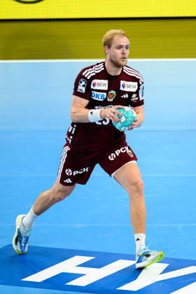 Muenchen: HBL Super Cup 2026 - SC Magdeburg - Fuechse Berlin Matthes Langhoff (Berlin) Muenchen SAP Garden Bayern Deutschland