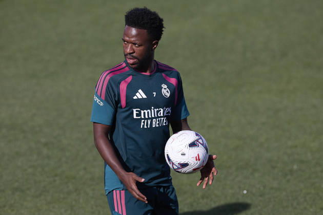 ESP: Real Madrid Training day Vinicius Junior of Real Madrid during the training day of Real Madrid ahead the Spanish League, LaLiga EA Sports, football match against Real Sociedad at Ciudad Deportiva Real Madrid in Valdebebas, Madrid on August 25, 2026, Spain Madrid Spain Copyright: xAgenciaxLOFx
