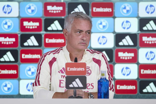 ESP: Jose Mourinho coach Real Madrid attends to a press conference, PK, Pressekonferenz Jose Mourinho, head coach of Real Madrid, attends his press conference, PK, Pressekonferenz during the training day of Real Madrid ahead the Spanish League, LaLiga EA Sports, football match against Real Sociedad at Ciudad Deportiva Real Madrid in Valdebebas, Madrid, on August 25, 2026, Spain Copyright: xAgenciaxLOFx