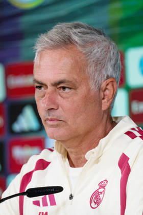 ESP: Jose Mourinho coach Real Madrid attends to a press conference, PK, Pressekonferenz Jose Mourinho, head coach of Real Madrid, attends his press conference, PK, Pressekonferenz during the training day of Real Madrid ahead the Spanish League, LaLiga EA Sports, football match against Real Sociedad at Ciudad Deportiva Real Madrid in Valdebebas, Madrid, on August 25, 2026, Spain Copyright: xAgenciaxLOFx