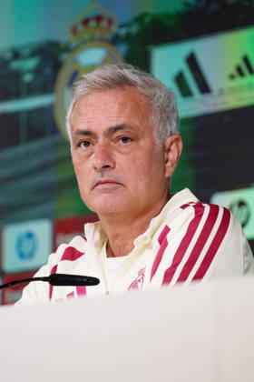 ESP: Jose Mourinho coach Real Madrid attends to a press conference, PK, Pressekonferenz Jose Mourinho, head coach of Real Madrid, attends his press conference, PK, Pressekonferenz during the training day of Real Madrid ahead the Spanish League, LaLiga EA Sports, football match against Real Sociedad at Ciudad Deportiva Real Madrid in Valdebebas, Madrid, on August 25, 2026, Spain Copyright: xAgenciaxLOFx
