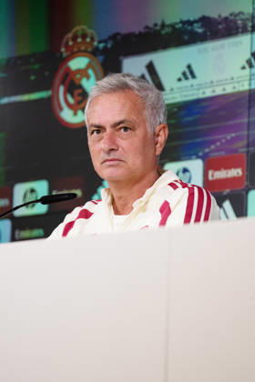 ESP: Jose Mourinho coach Real Madrid attends to a press conference, PK, Pressekonferenz Jose Mourinho, head coach of Real Madrid, attends his press conference, PK, Pressekonferenz during the training day of Real Madrid ahead the Spanish League, LaLiga EA Sports, football match against Real Sociedad at Ciudad Deportiva Real Madrid in Valdebebas, Madrid, on August 25, 2026, Spain Copyright: xAgenciaxLOFx