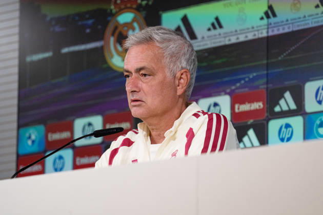 ESP: Jose Mourinho coach Real Madrid attends to a press conference, PK, Pressekonferenz Jose Mourinho, head coach of Real Madrid, attends his press conference, PK, Pressekonferenz during the training day of Real Madrid ahead the Spanish League, LaLiga EA Sports, football match against Real Sociedad at Ciudad Deportiva Real Madrid in Valdebebas, Madrid, on August 25, 2026, Spain Copyright: xAgenciaxLOFx