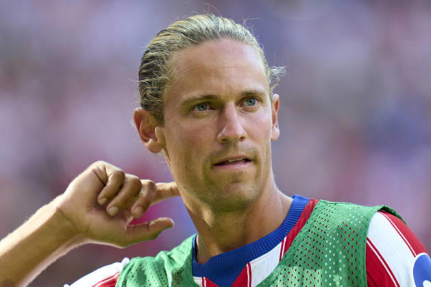 Marcos Llorente of Atletico de Madrid during the La Liga EA Sports match between Atletico de Madrid and Villarreal CF played at Riyadh Metropolitano Stadium on August 23, 2026 in Madrid, Spain. MADRID EDITORIAL USE ONLY Copyright: xx CesarxCebollax xALFAQUIx dpphotos201918