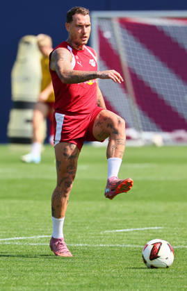 RB Leipzig - Training Bundesliga Leipzig, 25.08.2026, Trainingszentrum Cottaweg, Fußball Bundesliga , RB LEIPZIG - Training, Saisonvorbereitung zur Saison 2026 27 , Im Bild: David Raum (22, RB Leipzig) ,