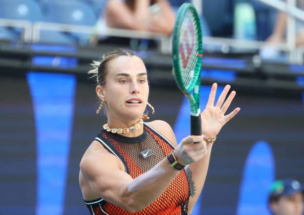 August 25, 2026, New York City, New York, USA: ARYNA SABALENKA during the match mixed doubles round 1 16 final US Open with N. Djokovic (Serbia) against H. Patten (Great Britain) and K. Siniakova (Czech Republic). New York, USA. New York City USA - ZUMAc278 20260825_zsp_c278_002 Copyright: xMarcinxCholewinskix