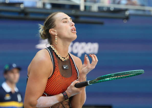 August 25, 2026, New York City, New York, USA: ARYNA SABALENKA during the match mixed doubles round 1 16 final US Open with N. Djokovic (Serbia) against H. Patten (Great Britain) and K. Siniakova (Czech Republic). New York, USA. New York City USA - ZUMAc278 20260825_zsp_c278_012 Copyright: xMarcinxCholewinskix