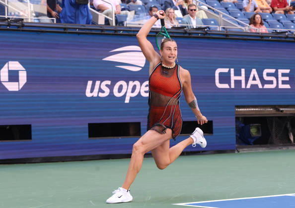 August 25, 2026, New York City, New York, USA: ARYNA SABALENKA during the match mixed doubles round 1 16 final US Open with N. Djokovic (Serbia) against H. Patten (Great Britain) and K. Siniakova (Czech Republic). New York, USA. New York City USA - ZUMAc278 20260825_zsp_c278_018 Copyright: xMarcinxCholewinskix