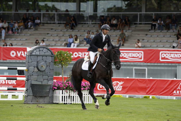 Gijon International Show Jumping Competition -CSI2* - August 25, 2026 Miguel Honrubia Alvarino rides on Delia Mouche during the Faults & Times Jumping CSI 2* at Las Mestas on August 25, 2026 in Gijon, Spain Gijon Asturias Spain  Copyright: xDavidxFernandezx originalFilename:fern__ndez-gijonint260825_npj2V.jpg