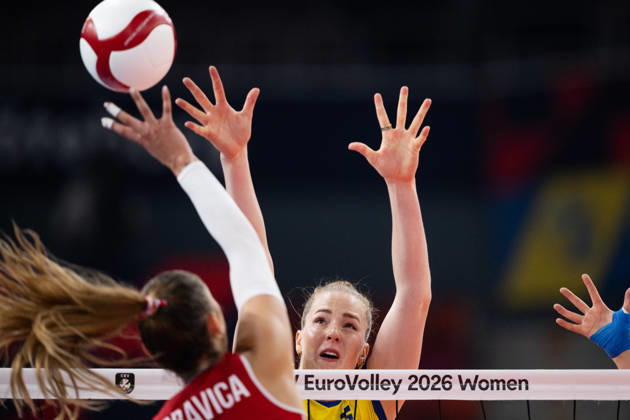 260825 Isabelle Haak of Sweden during the CEV EuroVolley 2026 group stage volleyball match between Sweden and Croatia on August 25, 2026 in Gothenburg. Photo: Mathias Bergeld BILDBYRAN kod MB MB1406 volleyboll volleyball cev eurovolley 2026 volleyboll-em sverige croatia sweden day 5 dam bbeng kroatien women kvinner Copyright: MATHIASxBERGELD BB260825MB013