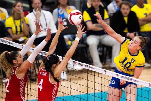 260825 Isabelle Haak of Sweden during the CEV EuroVolley 2026 group stage volleyball match between Sweden and Croatia on August 25, 2026 in Gothenburg. Photo: Mathias Bergeld BILDBYRAN kod MB MB1406 volleyboll volleyball cev eurovolley 2026 volleyboll-em sverige croatia sweden day 5 dam bbeng kroatien women kvinner Copyright: MATHIASxBERGELD BB260825MB022
