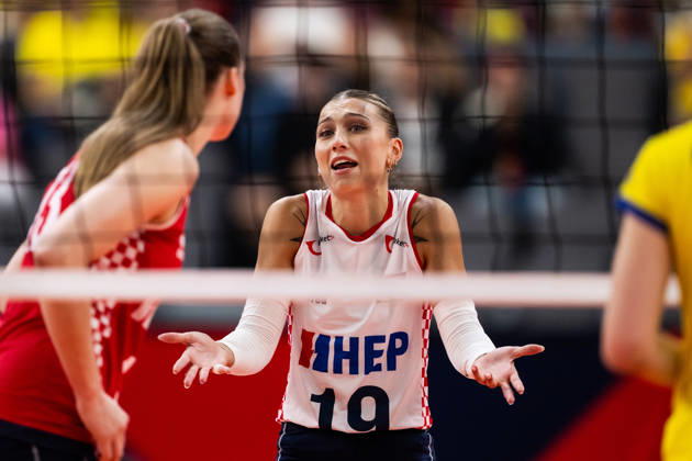 260825 Izabela Stimac of Croatia reacts during the CEV EuroVolley 2026 group stage volleyball match between Sweden and Croatia on August 25, 2026 in Gothenburg. Photo: Mathias Bergeld BILDBYRAN kod MB MB1406 volleyboll volleyball cev eurovolley 2026 volleyboll-em sverige croatia sweden day 5 dam bbeng kroatien women kvinner depp dejected Copyright: MATHIASxBERGELD BB260825MB038