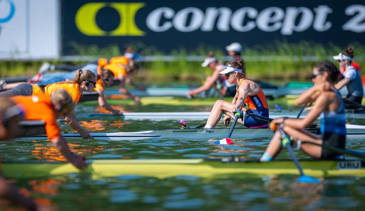 AMSTERDAM - Femke van de Vliet in action in the lightweight women s single scull event on the third day of the World Rowing Championships at the Bosbaan in the Amsterdam Forest. IRIS VAN DEN BROEK ANP xVIxANPxSportx xxANPxIVx 566308368 originalFilename: 566308368.jpg
