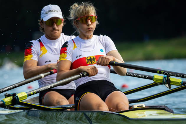 RECORD DATE NOT STATED 26th August 2026; Bosbaan, Amsterdam, Holland, Netherlands; 2026 World Rowing Championships, Day Three; Heat, Germany PR3 Mixed Double Sculls (PR3 Mix2x) with Valentin Luz and Kathrin Marchand AnthonyxBenoit