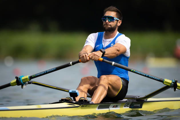 RECORD DATE NOT STATED 26th August 2026; Bosbaan, Amsterdam, Holland, Netherlands; 2026 World Rowing Championships, Day Three; Heat; Greece Mens Single Sculls (M1x) with Stefanos Ntouskos AnthonyxBenoit