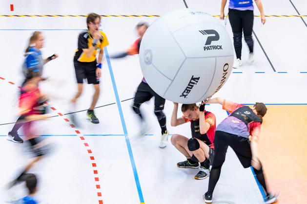 26.08.2026, GER, Kinball Kin-Ball, Frauen Maenner, Saison 26, European Cup 2026 International Open Erfurt Team Deutschland sind in ihrem ersten Spiel des Turniers auf Spanien sowie dem Switzerland getroffen. 99089 Erfurt Sporthalle Sportanlage Rieths Thüringen Deutschland
