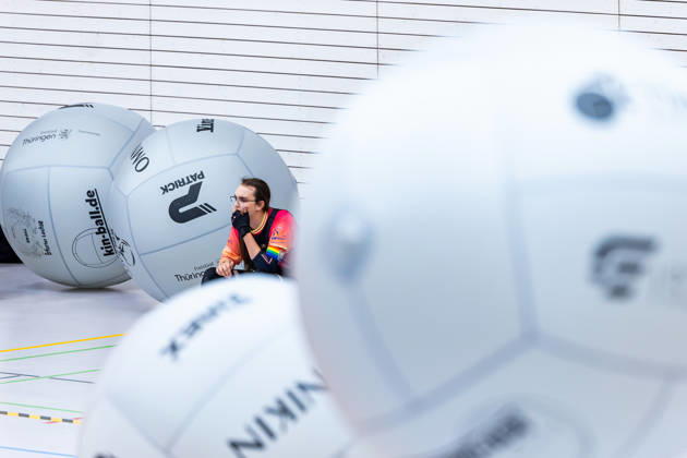 26.08.2026, GER, Kinball Kin-Ball, Frauen Maenner, Saison 26, European Cup 2026 International Open Erfurt Die Erfurter Lachse sind in ihrem ersten Spiel des Turniers auf die TSG Dissen sowie dem TSV Bobingen getroffen. 99089 Erfurt Sporthalle Sportanlage Rieths Thüringen Deutschland